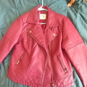 Maroon leather jacket